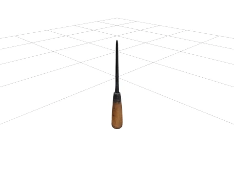 Marlinspike Model Tapered Steel Rod Wooden Handle Rust Patina 3D Model