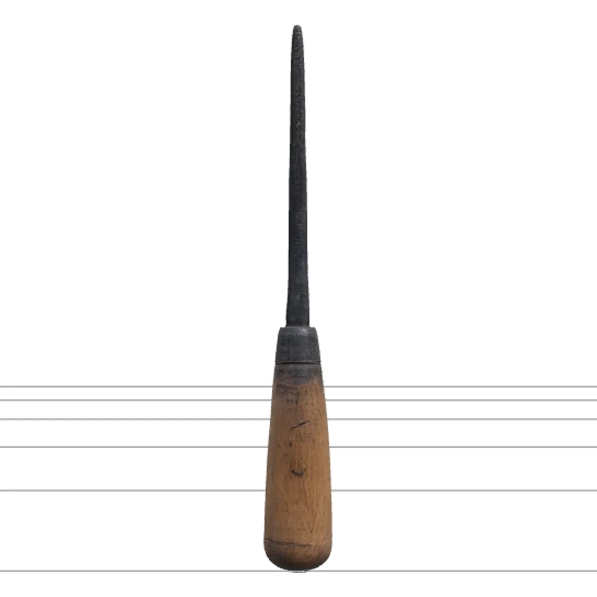 Marlinspike Model Tapered Steel Rod Wooden Handle Rust Patina 3D Model .c4d .max .obj .3ds .fbx .stl .blend 