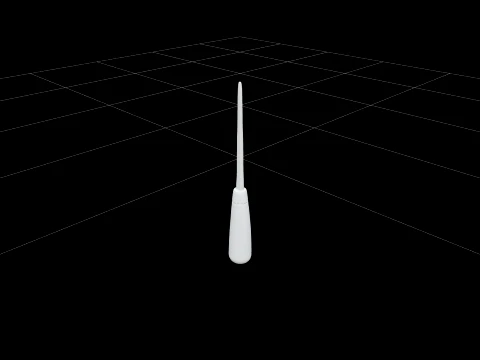 Marlinspike Model Tapered Steel Rod Wooden Handle Rust Patina 3D Model