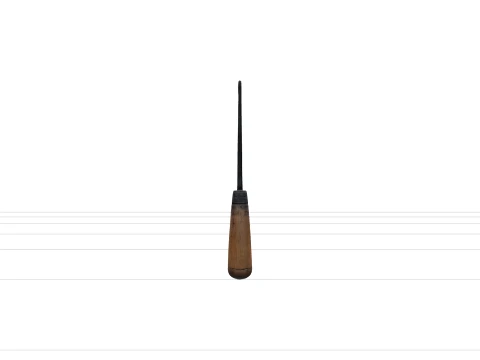 Marlinspike Model Tapered Steel Rod Wooden Handle Rust Patina 3D Model