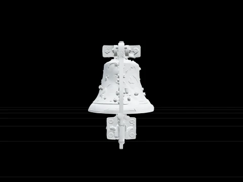 Bronze Submerged Fog Signal Bell Model Encrusted Marine Growth 3D Model