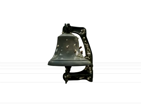 Bronze Submerged Fog Signal Bell Model Encrusted Marine Growth 3D Model