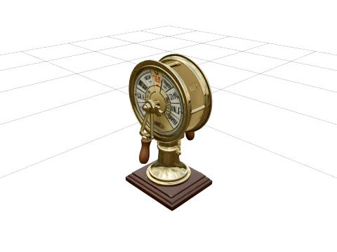 Engine Order Telegraph Brass Pedestal Model Macro Photo 3D Model