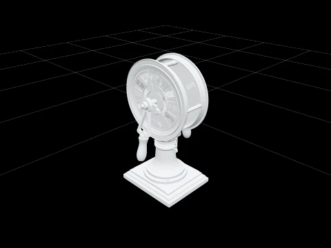 Engine Order Telegraph Brass Pedestal Model Macro Photo 3D Model