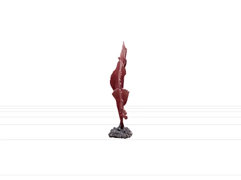 Dulse Palmaria Palmata Hand Shaped Frond Deep Red Purple Model 3D Model