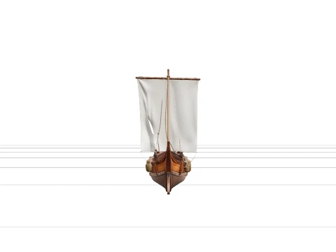 Traditional Japanese Wasen Fishing Boat Detailed Model 3D Model