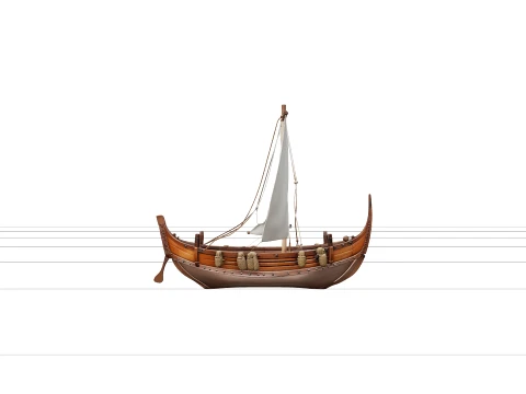 Traditional Japanese Wasen Fishing Boat Detailed Model 3D Model