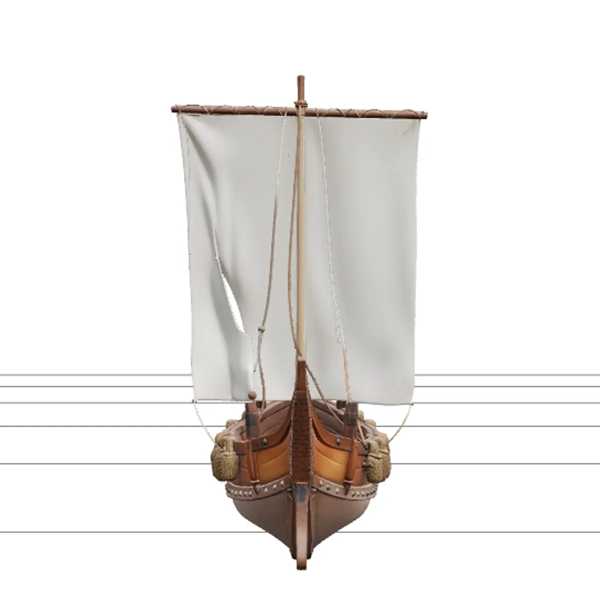 Traditional Japanese Wasen Fishing Boat Detailed Model 3D Model .c4d .max .obj .3ds .fbx .stl .blend 