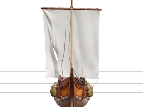Traditional Japanese Wasen Fishing Boat Detailed Model 3D Model