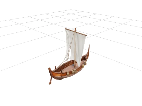 Traditional Japanese Wasen Fishing Boat Detailed Model 3D Model