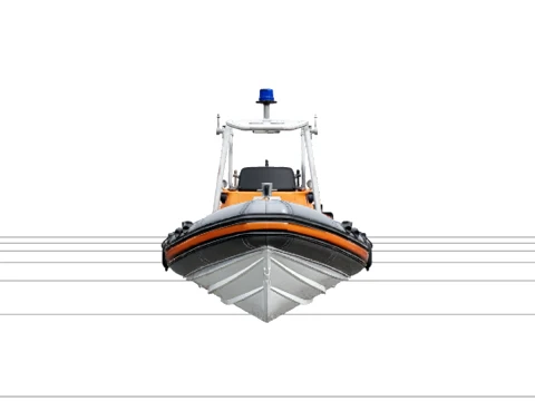 Harbour Pilot Boat Fast Rigid Inflatable Model Orange White 3D 模型