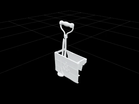 Cast Iron Branding Iron Wooden Handle Crate Ownership Model Model 3D