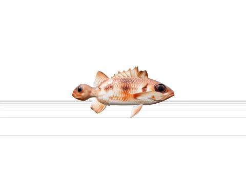 Squirrelfish Full Body Photographic Orthographic 3D Model