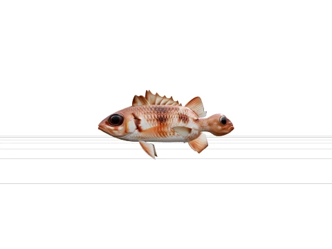 Squirrelfish Full Body Photographic Orthographic 3D Model