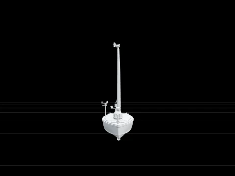 Research USV Sailboat Model with Solar Panel Deck and Wing Sail 3D Modell