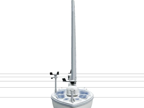Research USV Sailboat Model with Solar Panel Deck and Wing Sail 3D Model