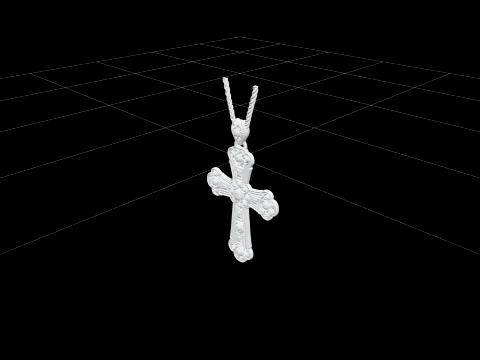 Gold Pectoral Cross with Inlaid Gemstones High Detail Model 3D Modell