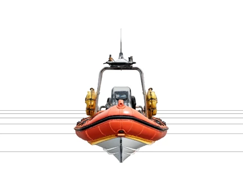 Surf Rescue Boat Model Deep V Hull Center Console Rigid 3D Model