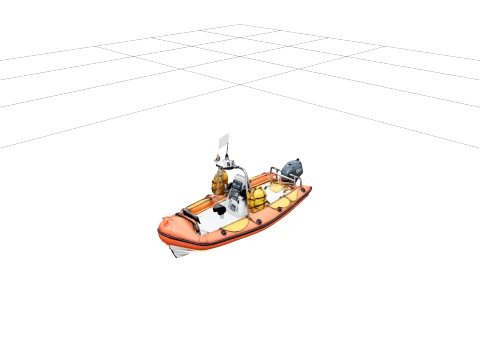 Surf Rescue Boat Model Deep V Hull Center Console Rigid 3D Model