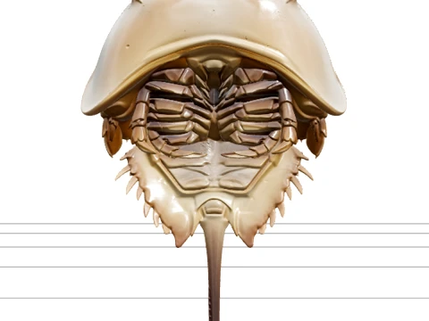 Young Horseshoe Crab Detailed Macro Full Body 3D Model