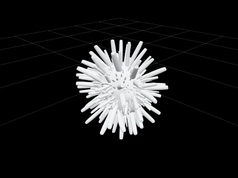 Pencil Urchin Detailed Model High Quality Collection 3D Model