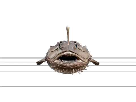 European Anglerfish Monkfish Model High Detail Texture 3D 모델