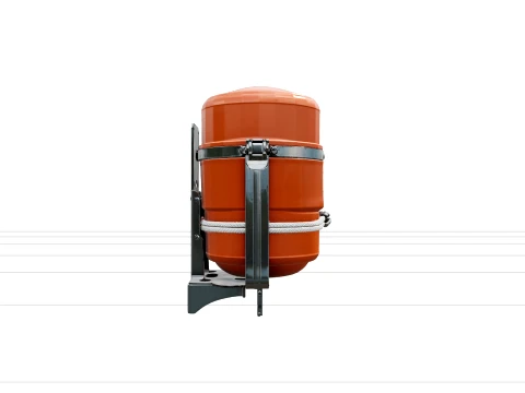 Realistic Orange Life Raft Canister with Straps 3D Model