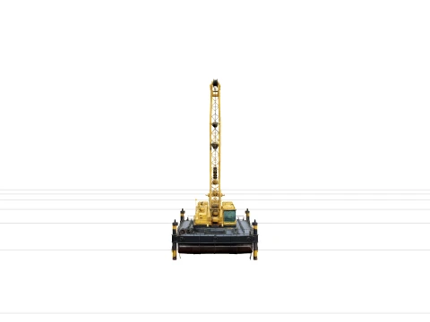 Marine Salvage Lattice Boom Crane Model Yellow Paint Heavy 3D Modell