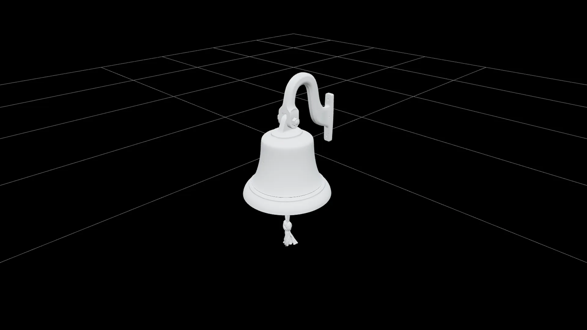 Bronze Ship Bell Model With Engraved Name Clapper Bracket 3D Model .c4d .max .obj .3ds .fbx .stl .blend 