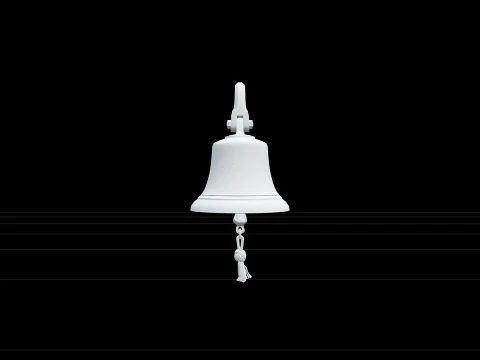 Bronze Ship Bell Model With Engraved Name Clapper Bracket 3D Model