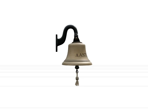 Bronze Ship Bell Model With Engraved Name Clapper Bracket 3D Model