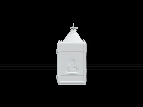 Pirate Signal Lantern Model with Colored Glass Panels 3D Model