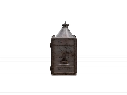 Pirate Signal Lantern Model with Colored Glass Panels 3D Model