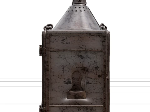 Pirate Signal Lantern Model with Colored Glass Panels 3D Model