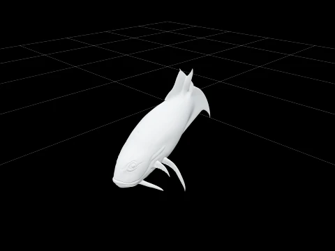 Giant Trevally Silver Gold Model Detailed Realistic Fish Asset 3D Model