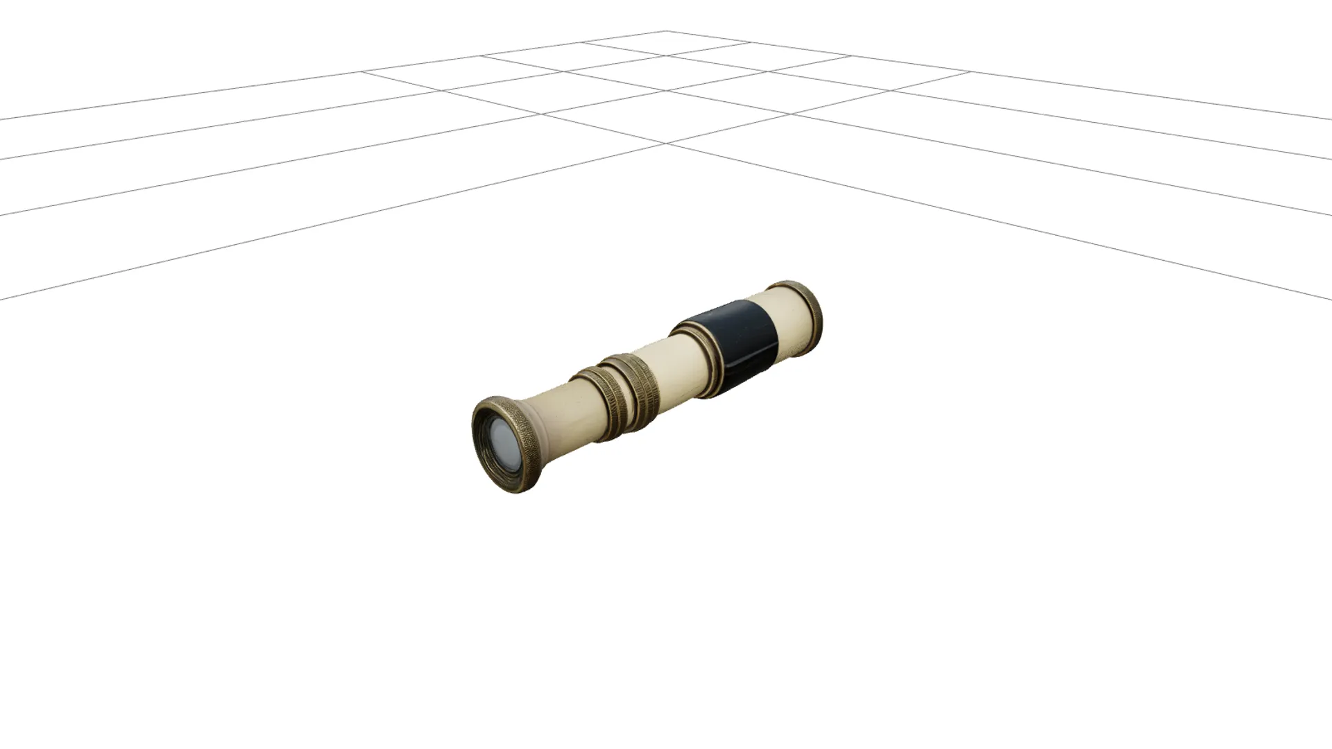 Pirate Spyglass Brass Extendable Telescope High Detail Model 3D Model .c4d .max .obj .3ds .fbx .stl .blend 