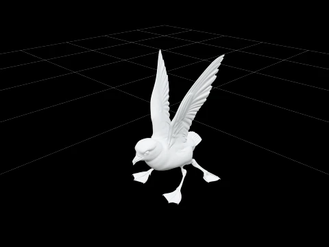 Storm Petrel Pattering Ocean Surface Detailed 3D Model