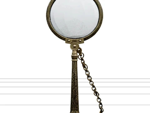 Pirate Monocle Brass Frame Magnifying Lens Model High Detail 3D Model