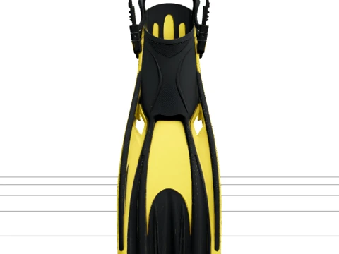 Dive Fins Split Blade Foot Pocket Adjustable Strap Model 3D Model