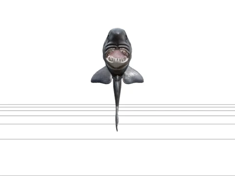 Highly Detailed Shark Open Mouth Model With Saw Teeth 3D Model