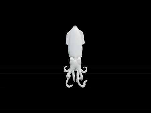 Firefly Squid Macro Model Translucent Body Light Organs Detail 3D Model