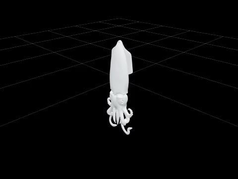 Firefly Squid Macro Model Translucent Body Light Organs Detail 3D Model