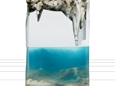 Halocline Underwater Terrain Model Featuring Optical Shimmer 3D Model