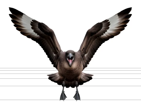 Skua Aggressive Flight Model Detailed High Poly Realistic 3D Model
