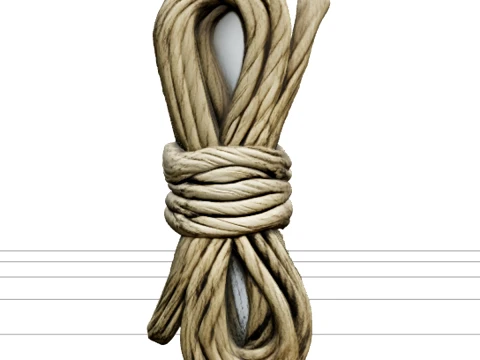 Pirate Bone Handled Knife Model Horseshoe Blade Sheath Rope 3Dモデル