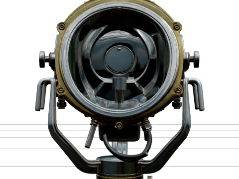 Ship Searchlight Model Parabolic Reflector Glass Swivel Yoke 3D Modell