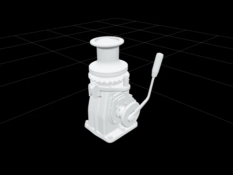 Anchor Windlass Capstan Model High Detail ThreeD Asset 3D Model