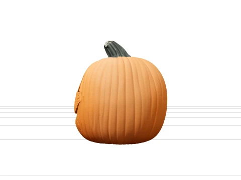 Halloween-Jack-o-Laterne mit gr&uuml;nem Stiel 3D Modell