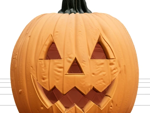 Halloween Jack-o-Lantern with Green Stem 3D Модель