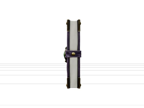 Purple Leather Spellbook with Eye Clasp Asset 3D Model